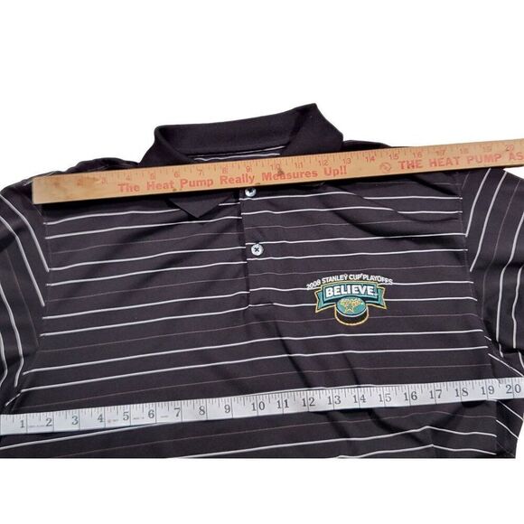 NHL Polo Men Sz M Antigua Golf Dallas Stars 2008 Playoffs‎ Desert Dry Striped - Picture 8 of 9